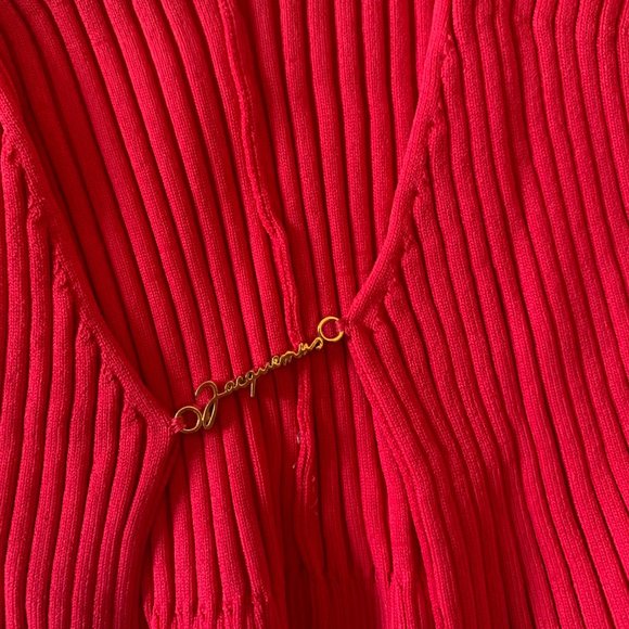 Jacquemus Red Ribbed Cardigan - Picture 2 of 4